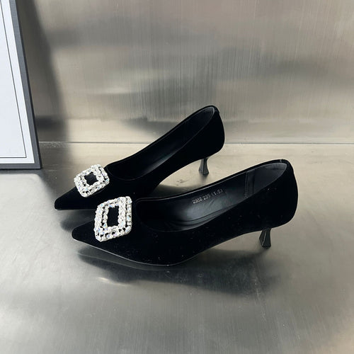 Damen elegante Pumps mit funkelnder Schmuckapplikation EB