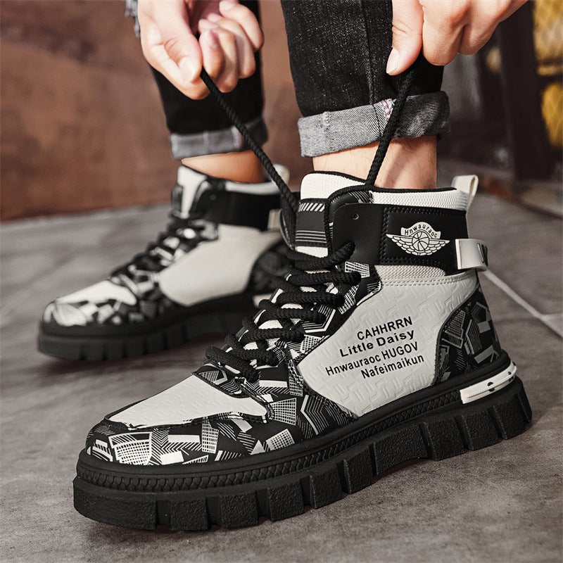 Damen Hochwertige Sneaker mit geometrischem Muster und strapazierfähiger Sohle EB