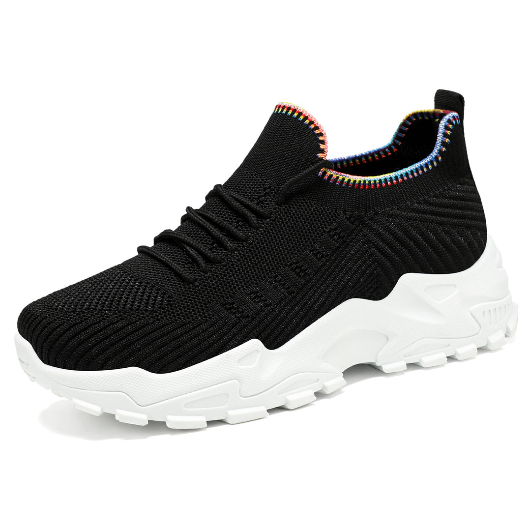 Damen Sportliche Sneaker mit elastischem Strickoberteil und dämpfender Sohle EB