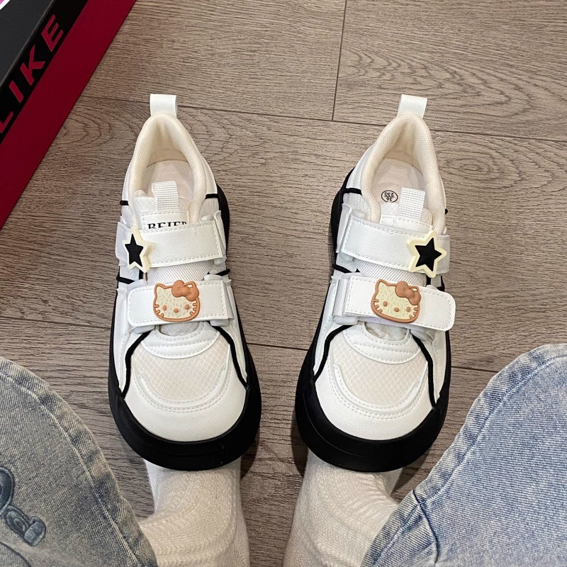 Damen Verspielte Sneaker mit dekorativen Details und Klettverschluss EB