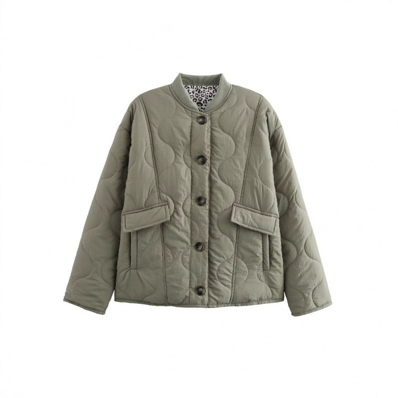 Damen gesteppte Oversize-Jacke mit praktischen Taschen und sportivem Design EB
