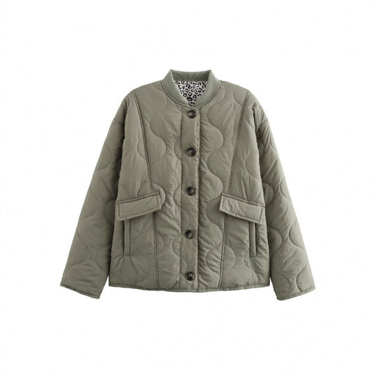 Damen gesteppte Oversize-Jacke mit praktischen Taschen und sportivem Design EB