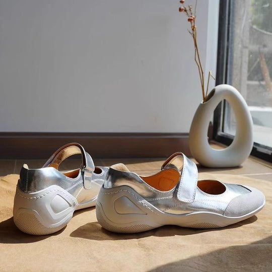 Damen bequeme Slip-On Schuhe mit verstellbarem Riemen und orthopädischer Innensohle EB