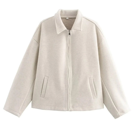 Damen elegante Kurzjacke aus weichem Material mit Oversize-Schnitten EB