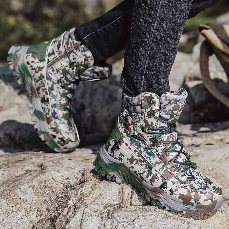 Herren Tactical Wanderstiefel mit hohem Knöchelschutz und rutschfester Sohle EB