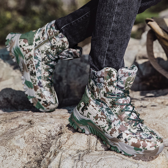Herren Tactical Wanderstiefel mit hohem Knöchelschutz und rutschfester Sohle EB