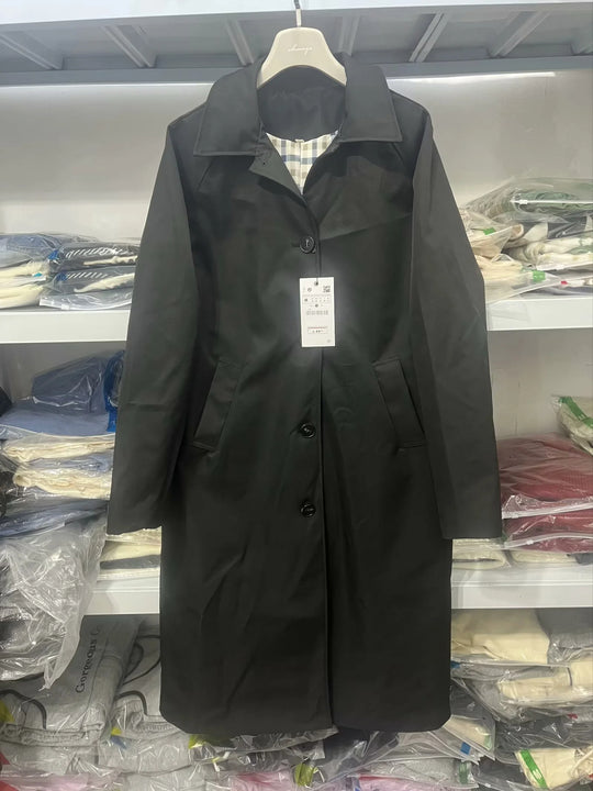 Damen modische Übergangsjacke mit elegantem Stehkragen und praktischen Knopfdetails EB