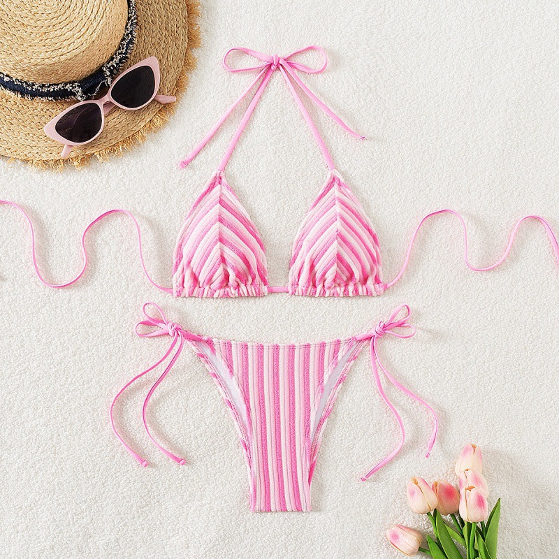 Damen Triangel-Bikini mit verstellbaren Schnürdetails EB