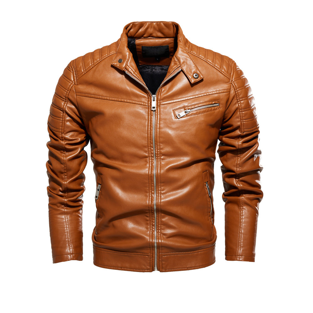 Herren Kunstlederjacke im stylishen Design mit robusten Details EB