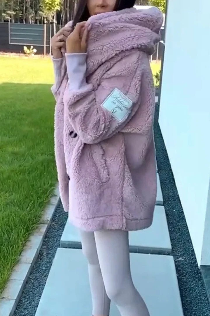 Damen Oversized Teddyjacke EB