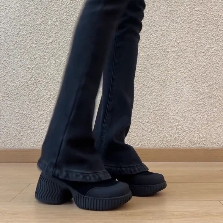 Damen modische Schnürschuhe mit robustem Blockabsatz EB