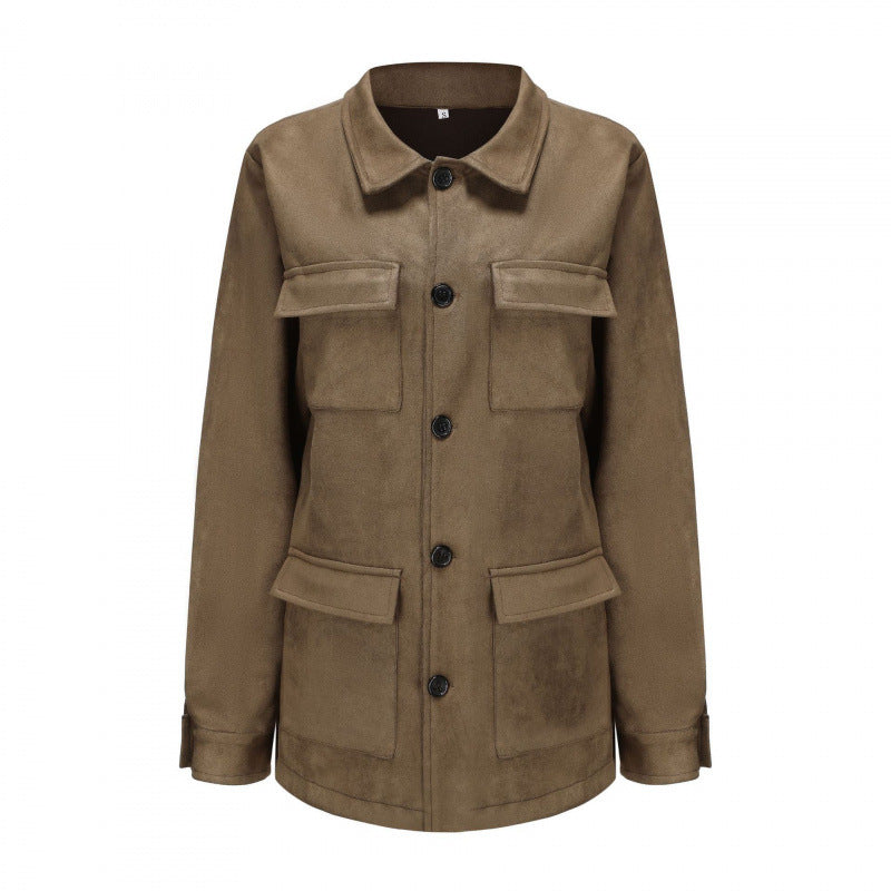 Damen praktische Jacke im modernen Look mit aufgesetzten Taschen EB