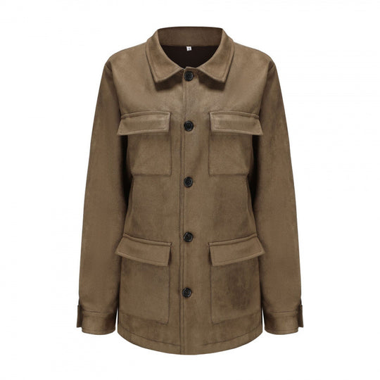Damen praktische Jacke im modernen Look mit aufgesetzten Taschen EB