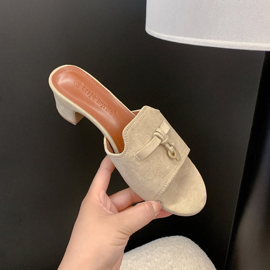 Damen Elegante Mules mit trendigem Schleifenakzent EB