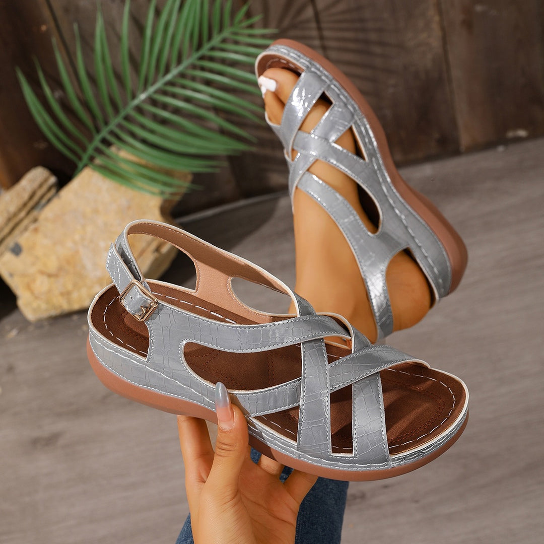 Damen Komfortable Sandalen mit verstellbarem Riemen und atmungsaktivem Obermaterial EB