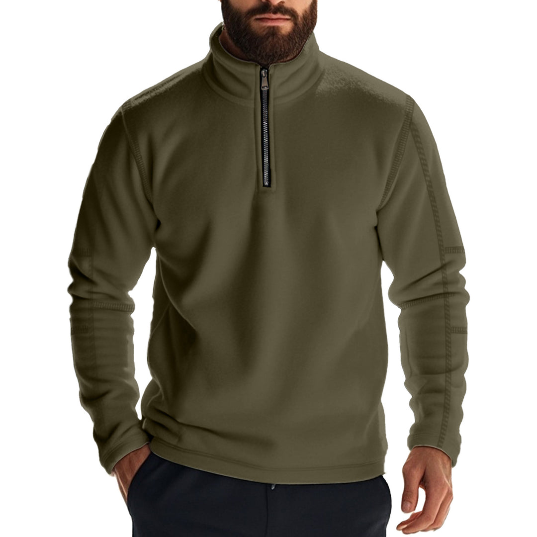Herren Fleece-Kapuzenpullover mit halbem Reißverschluss EB
