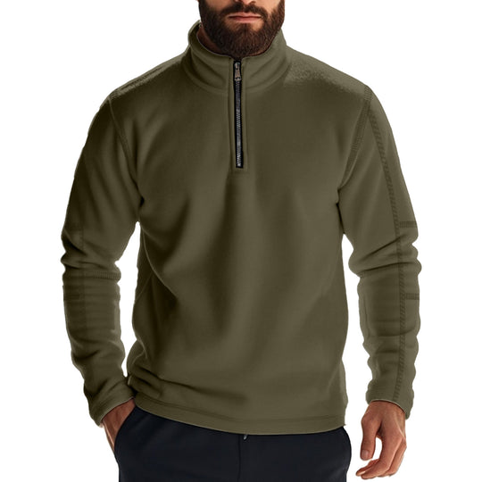Herren Fleece-Kapuzenpullover mit halbem Reißverschluss EB