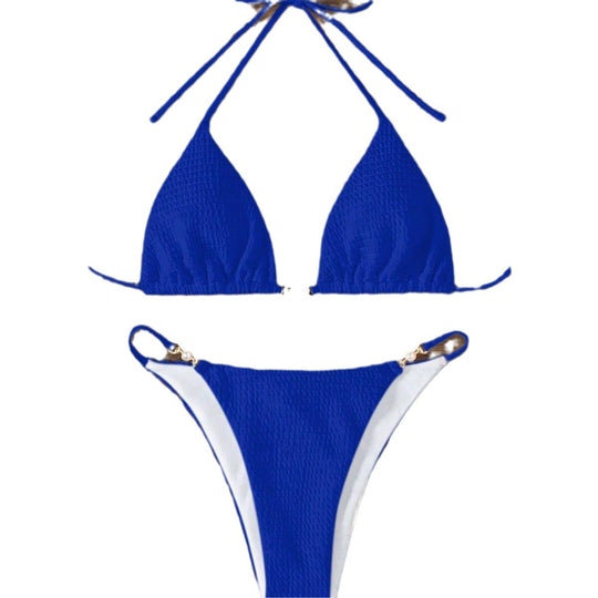 Damen Triangel-Bikini mit modischen Schnürdetails und eleganten Akzenten EB