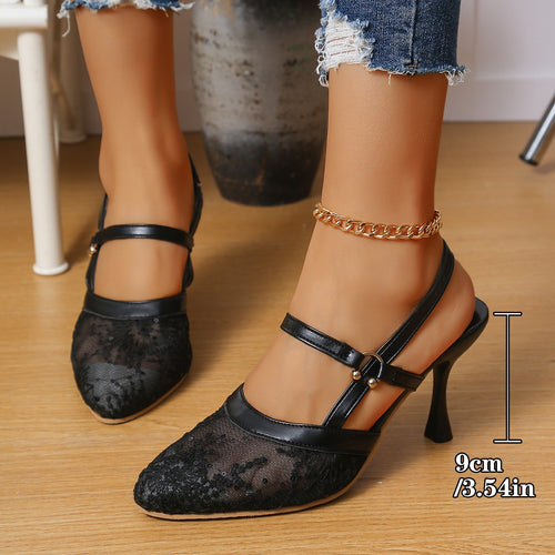 Damen Slingback Pumps mit eleganter Verzierung EB