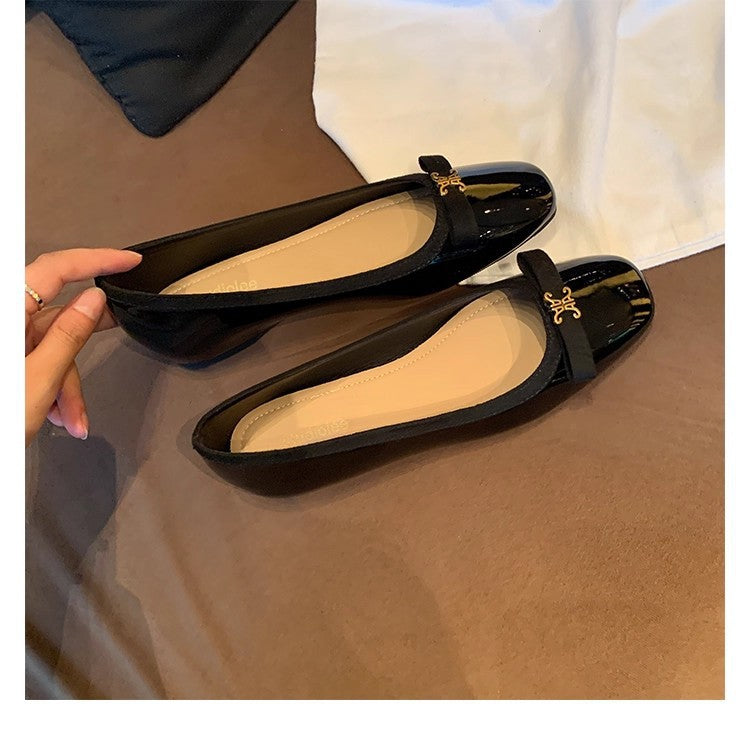 Damen elegante Ballerinas mit modischer Schleifenverzierung EB