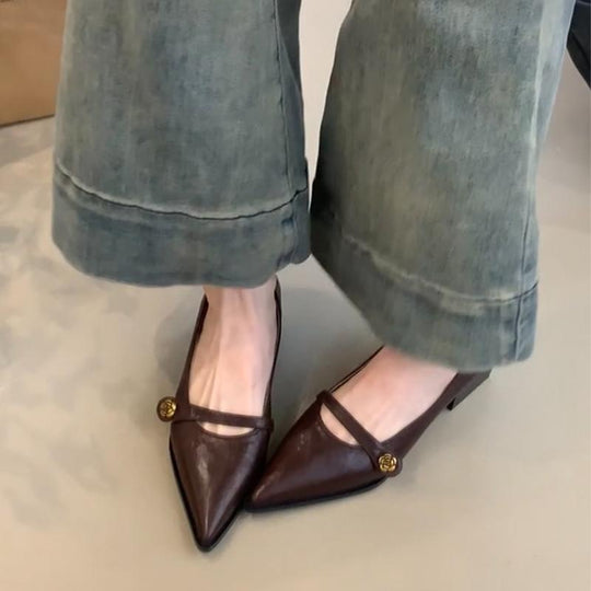Damen Elegante Absatzschuhe mit feinem Riemendetail und modischem Blockabsatz EB