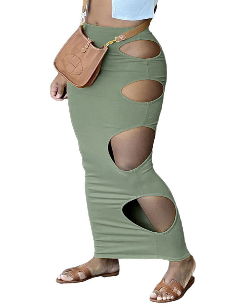 Damen Maxirock mit innovativem Cut-Out-Design und figurbetontem Schnitt EB