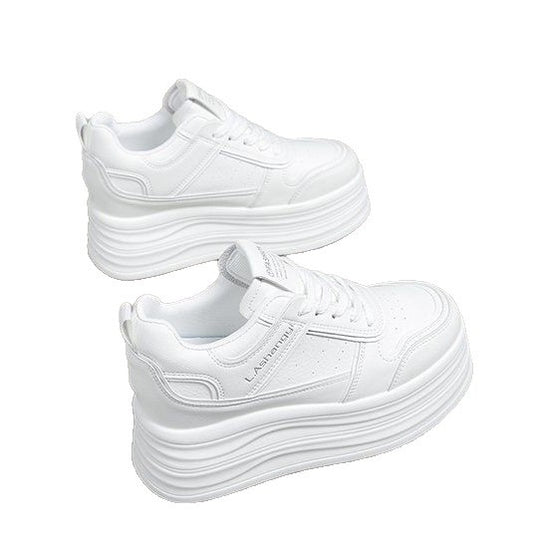 Damen Hochmodische Plateau Sneakers mit eleganter Silhouette EB