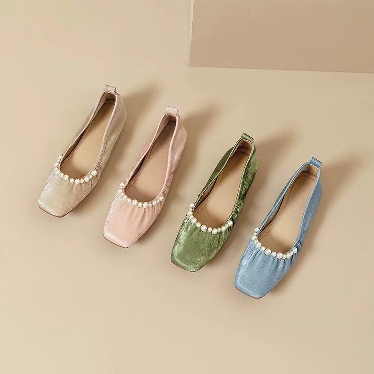 Damen elegante Ballerinas mit perlverziertem Design und komfortablem Fußbett EB
