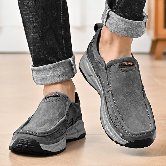 Damen Komfortable Leder Slipper mit atmungsaktiven Perforationen EB