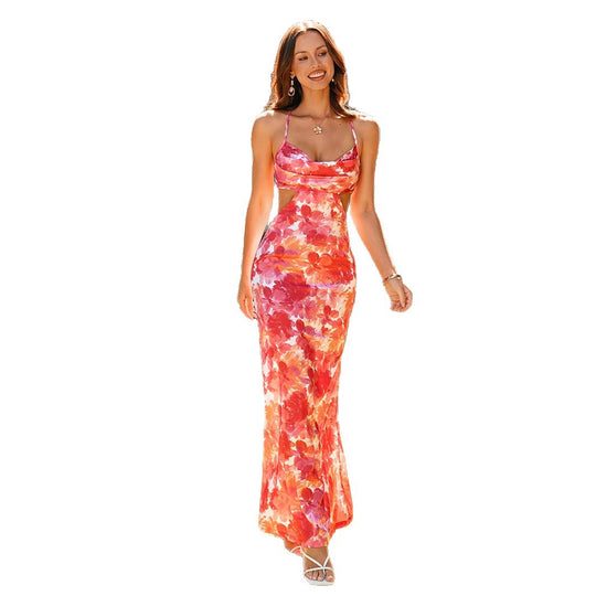 Damen Elegantes Sommerkleid mit Cut-Out-Details und floraler Musterung EB