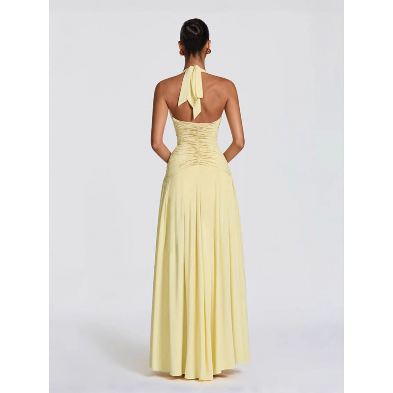 Damen Maxikleid mit raffiniertem Wickeldesign und elegantem Taillenbund EB