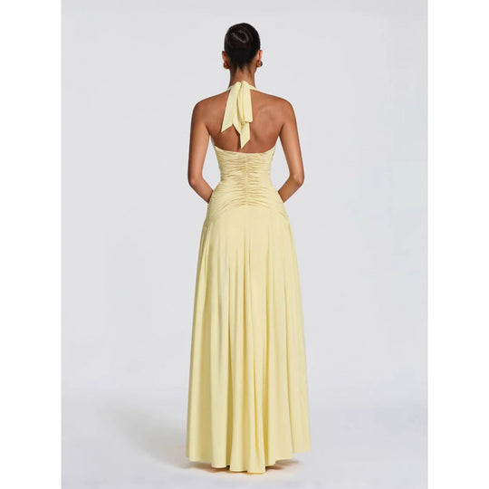 Damen Maxikleid mit raffiniertem Wickeldesign und elegantem Taillenbund EB