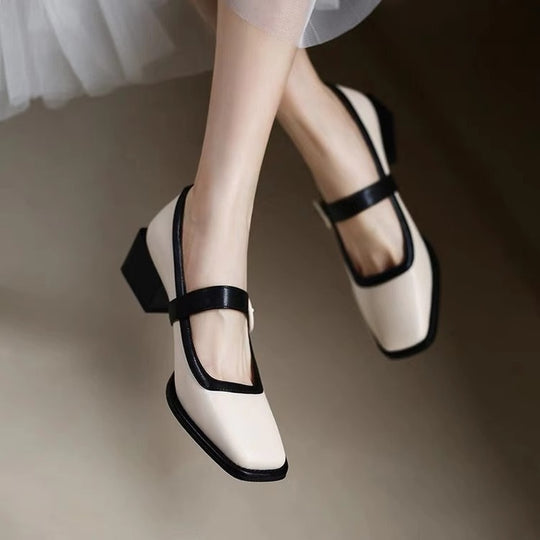 Damen klassische Ballerinas mit stylishen Riemen EB