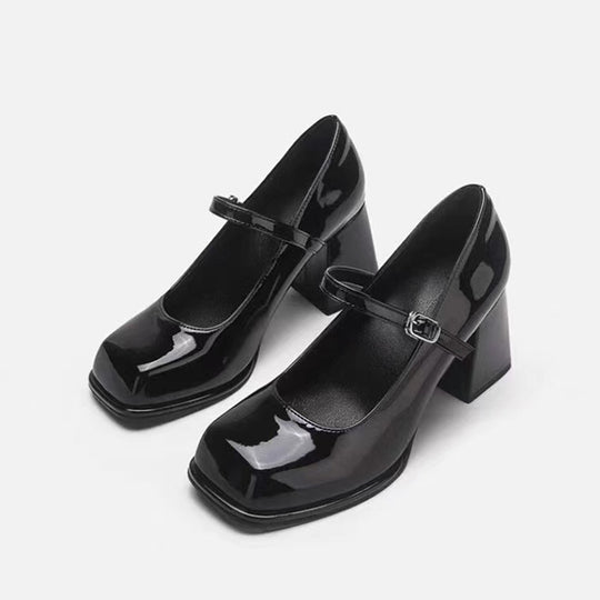 Damen elegante Absatzschuhe mit Blockabsatz und Riemchen EB