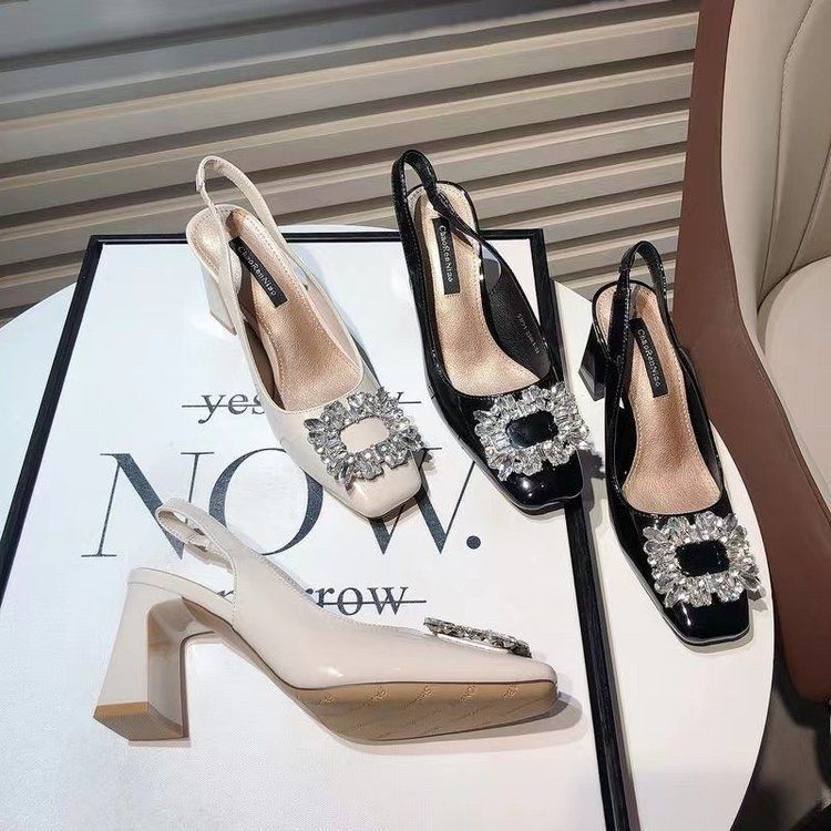 Damen Sling-Pumps mit elegantem Blüten-Detail EB