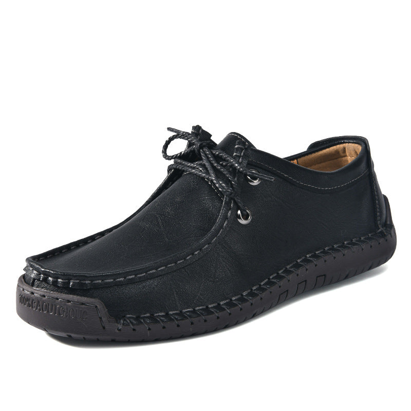 Herren Schnürschuhe im Mokassin-Stil mit rutschfester Sohle und handgenähter Verarbeitung EB