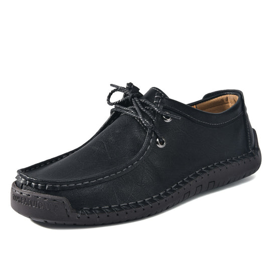 Herren Schnürschuhe im Mokassin-Stil mit rutschfester Sohle und handgenähter Verarbeitung EB