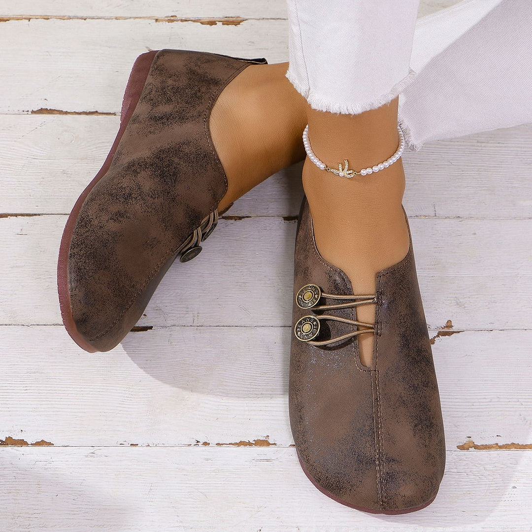 Damen Alltagsschuhe mit elegantem Knopfdetail und bequemem Innenfutter EB