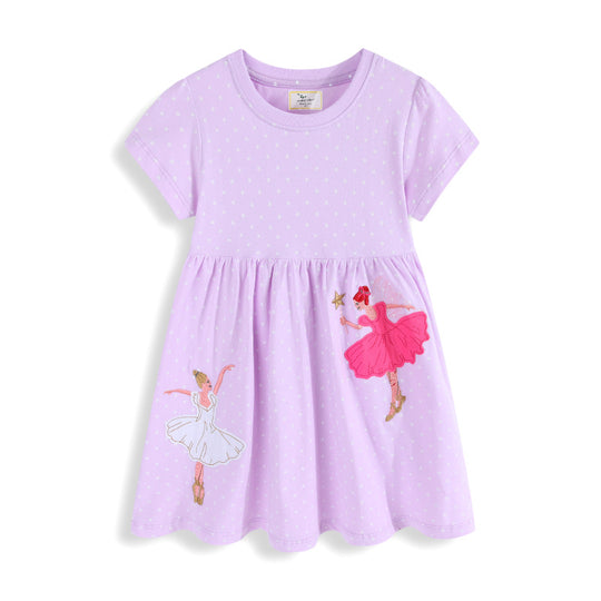 Mädchen Ballettkleid mit zauberhaftem Stickdesign EB