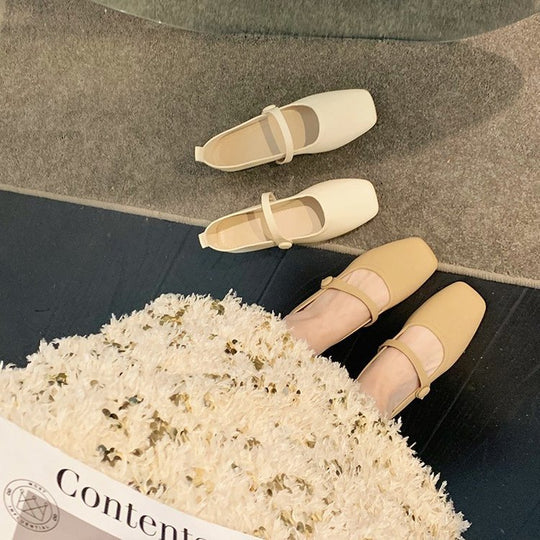 Damen Ballerinas mit elegantem Riemchen und hochwertiger Oberflächenstruktur EB