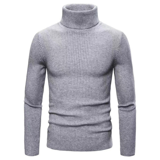 Herren Hochwertiger Rollkragenpullover aus feiner Rippstruktur EB