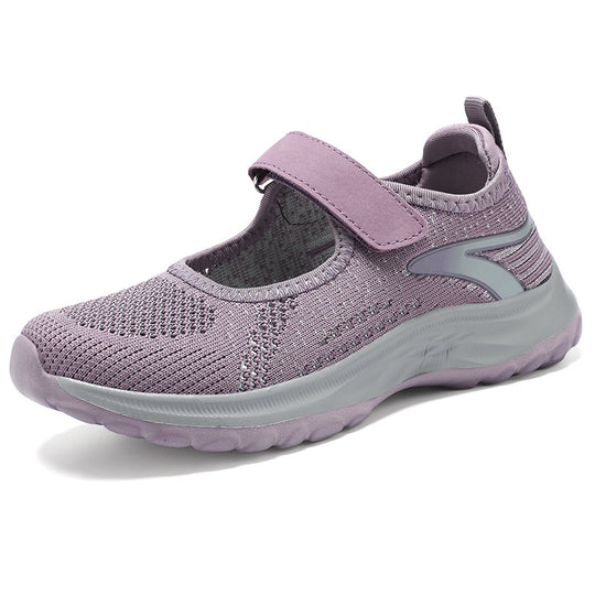 Damen Komfortable Slip-On Sneakers mit Klettverschluss EB