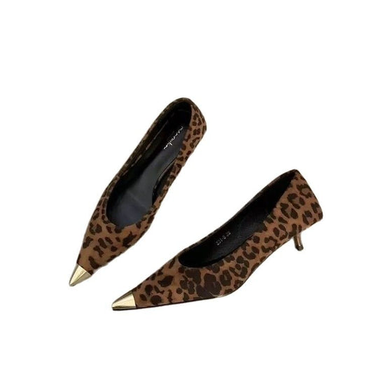 Damen elegante spitze Pumps mit goldener Zehenkappe EB