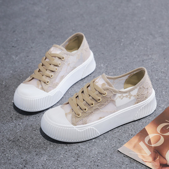 Damen Sneaker mit eleganter Spitzenoberfläche und rutschfester Sohle EB