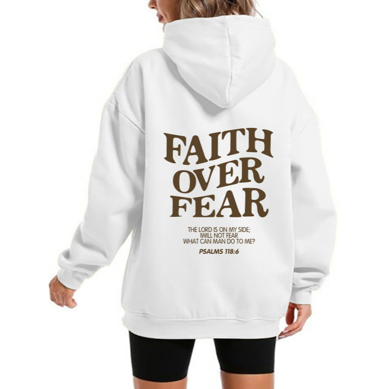 Damen Kapuzensweater mit motivierendem Schriftzug und bequemem Schnitt EB