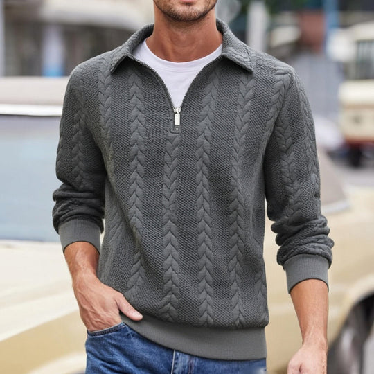 Herren eleganter Strickpullover mit Reißverschluss EB