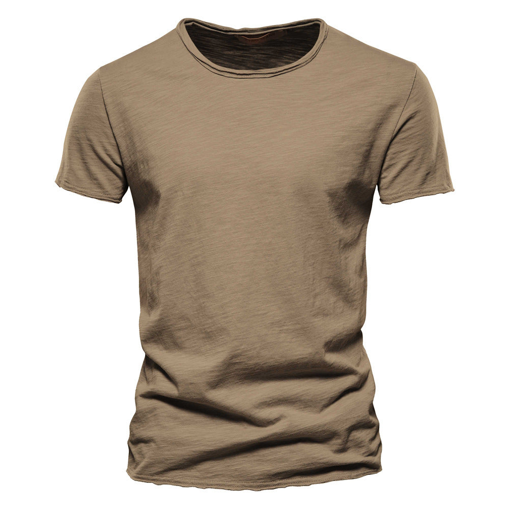 Herren nan leichtes Baumwollshirt mit Rundhalsausschnitt und schlanker Passform EB