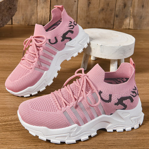 Damen Sportliche Laufsohlen Sneakers mit atmungsaktivem Obermaterial EB