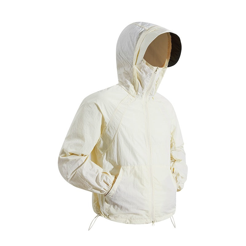 Unisex nan leichte wind- und wasserabweisende Kapuzenjacke mit verstellbarem Saum und Packsack EB