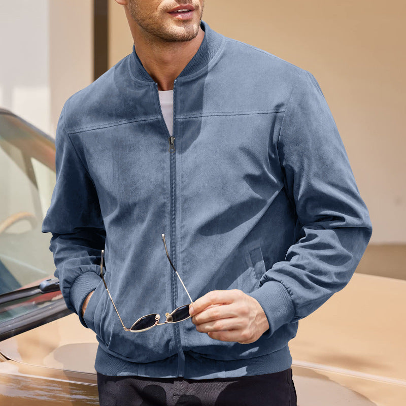 Herren modische Jacke im sportlichen Suede-Look EB